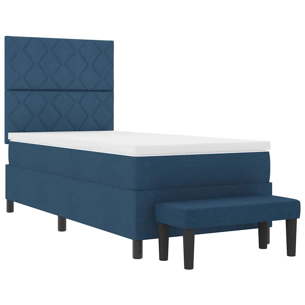 Letto a molle con cuscino con testiera Blu 90 x 190 cm Tessuto 3344113