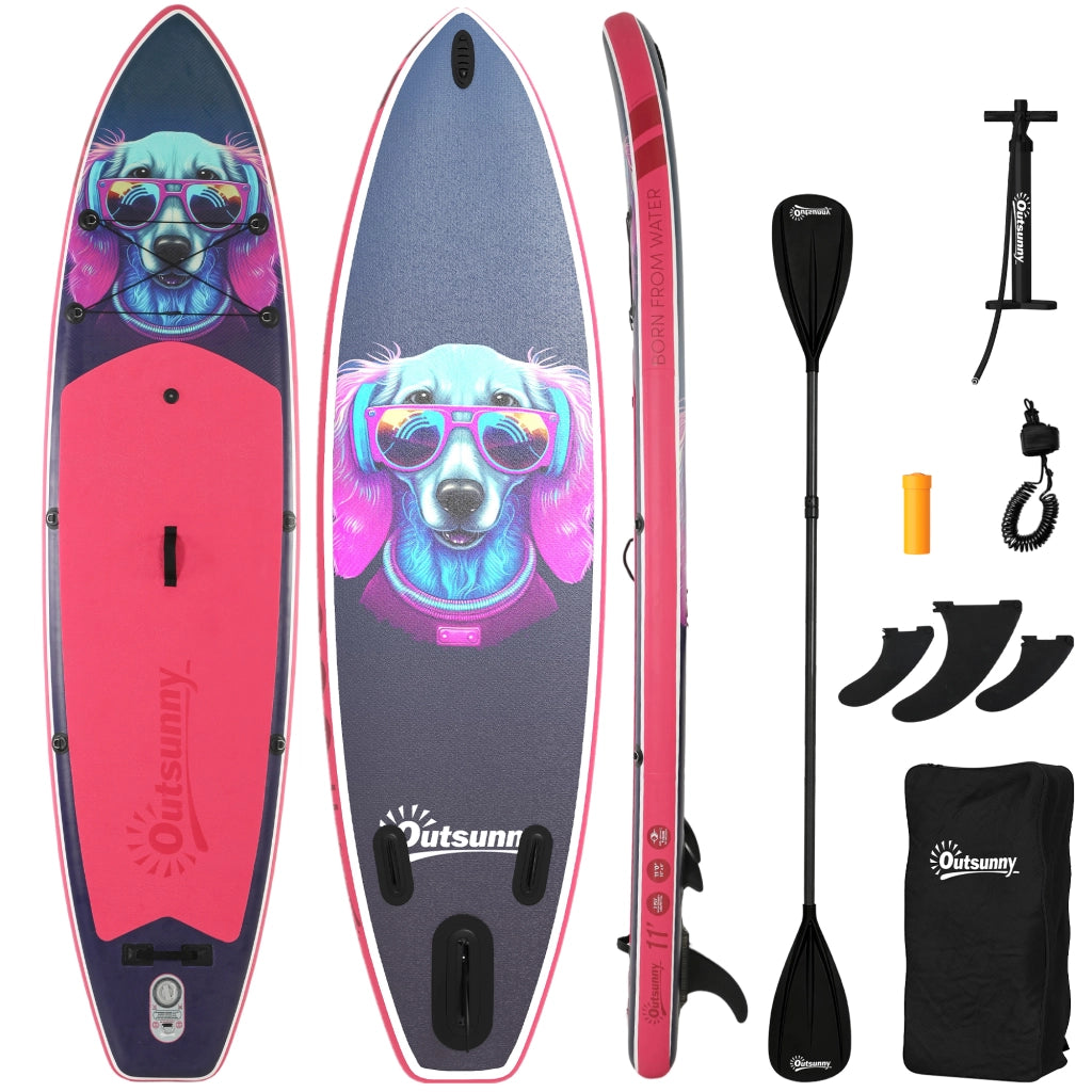 Tavola SUP Gonfiabile con Sedile e Pagaia - Xylo - 335x82x15 cm Blu Rosa