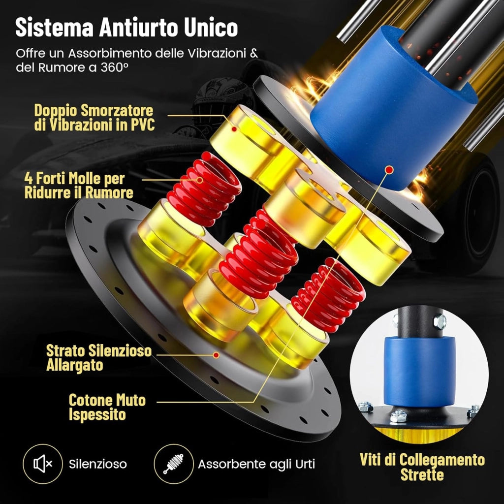 Sacco da Boxe 173 cm, Sacca da Boxe da Terra Autoportante e Pesante con Guantoni, Base a Ventosa, Costruzione a 5 Strati e Sistema Antivibrazioni per Adulti e Palestra Domestica