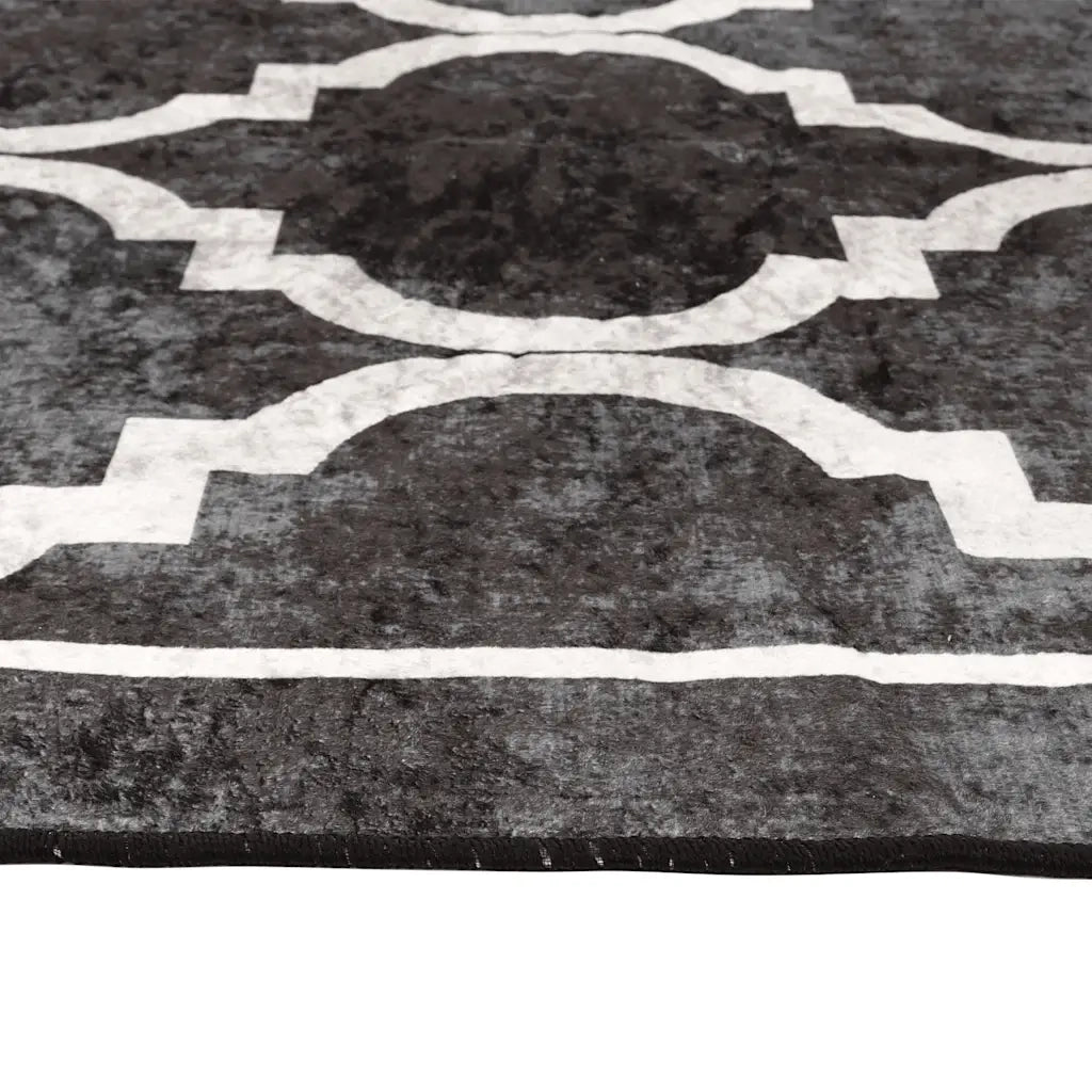 Tappeto Lavabile Nero e Bianco 160x230 cm 136606