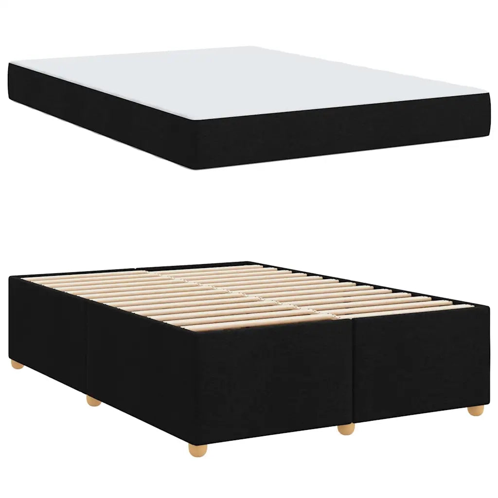 vidaXL Struttura del letto con materasso Nero 160 x 200 cm Tessuto