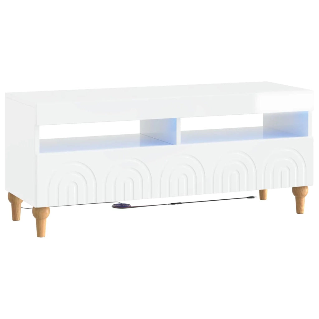 Mobile TV LED a 3 pezzi Bianco Lucido Legno ingegnerizzato 3416501