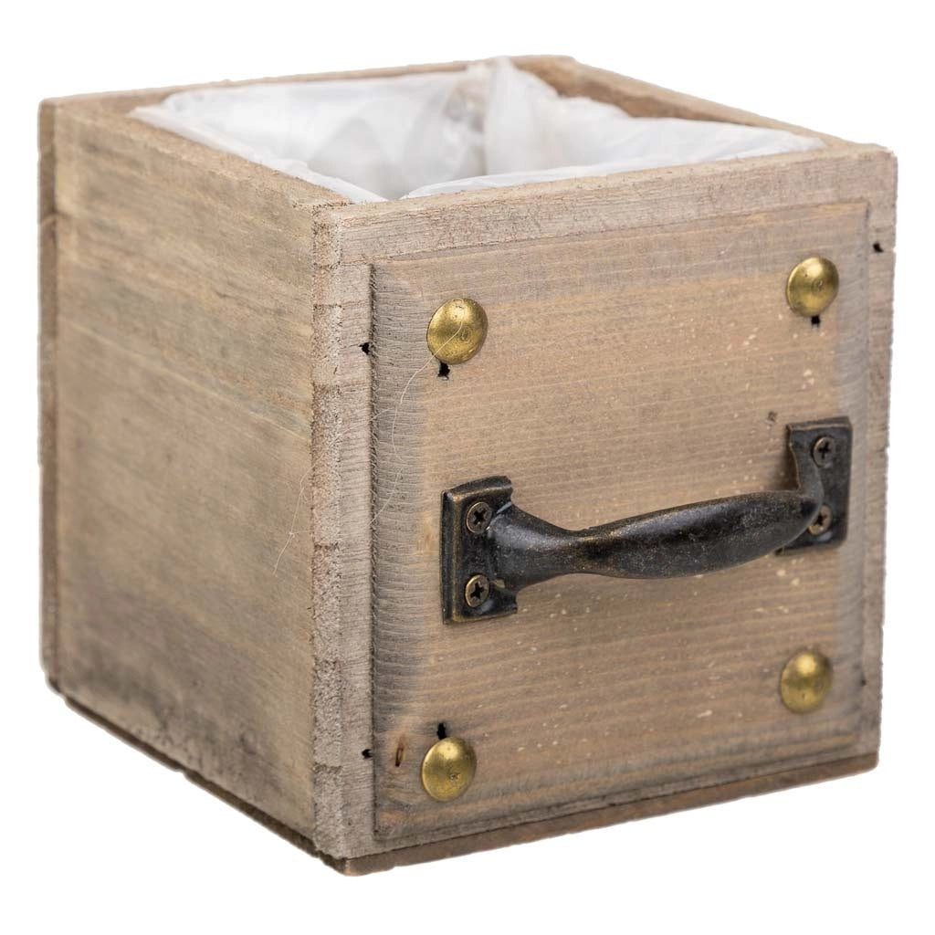Scatola in legno marrone 14x14x12h cm