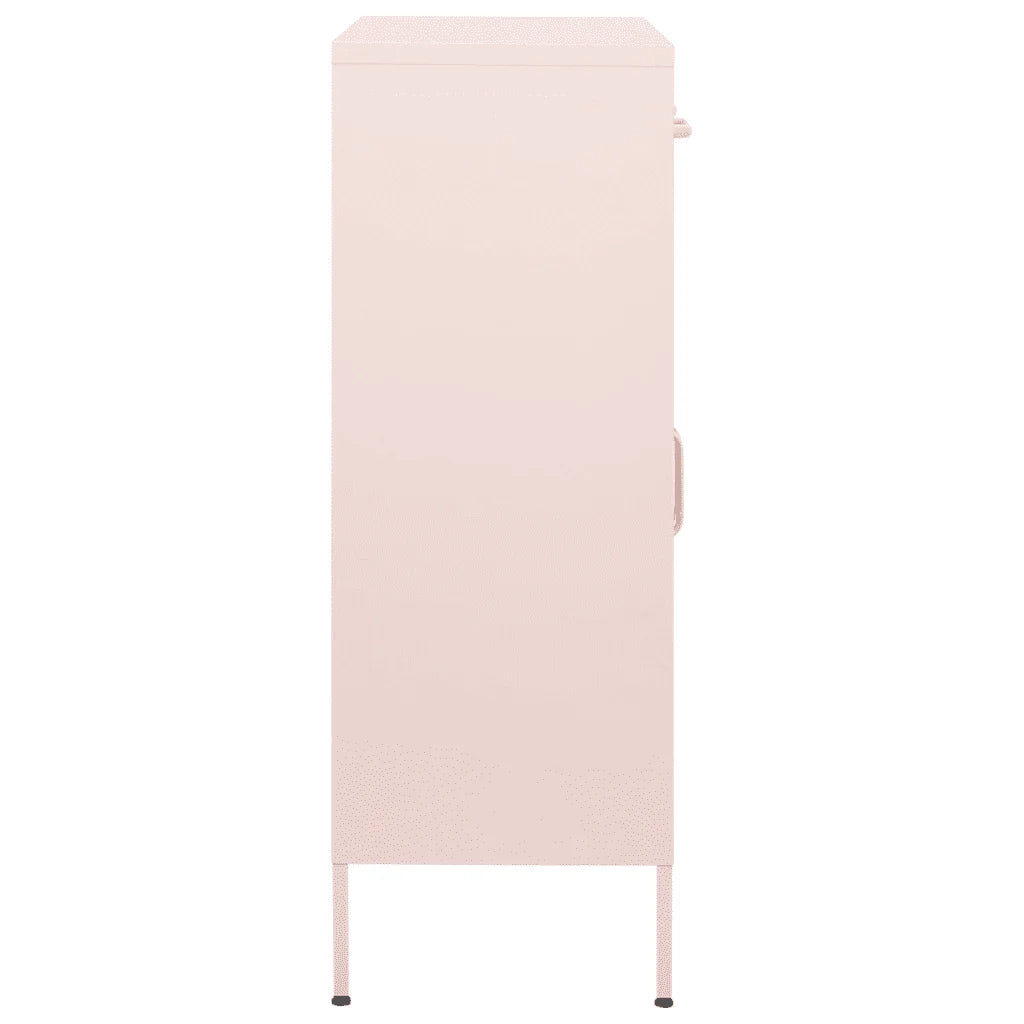 Mobile contenitore in acciaio 80 x 35 x 101,5 cm con 2 cassetti e ripiano regolabile stile contemporaneo rosa 02_0046848