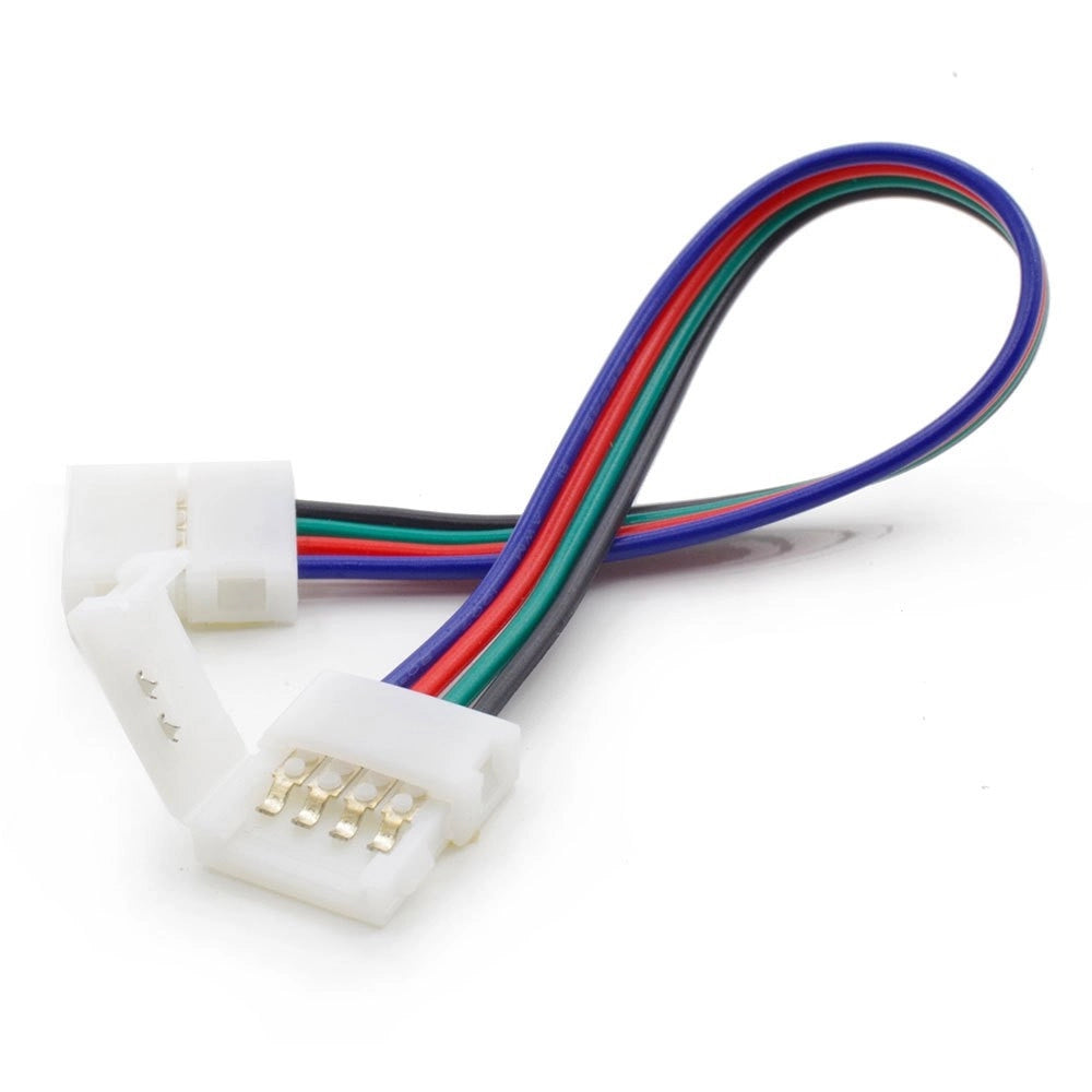 Trade Shop - 2 X Clip Connettore A 4 Pin Da 10 Mm Per Strisce Srip Led Rgb Smd 5050 3528 -