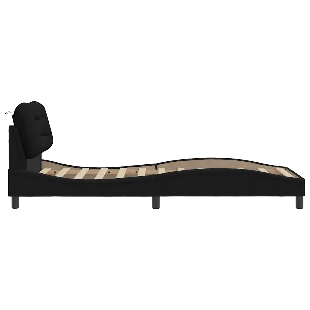 Giroletto senza Materasso Hvar Nero 80x200 cm Tessuto