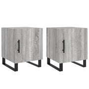 Set di 2 Comodini | Armadio da Notte | Mobiletto da notte Grigio Sonoma 40x40x50 cm in Legno Multistrato
