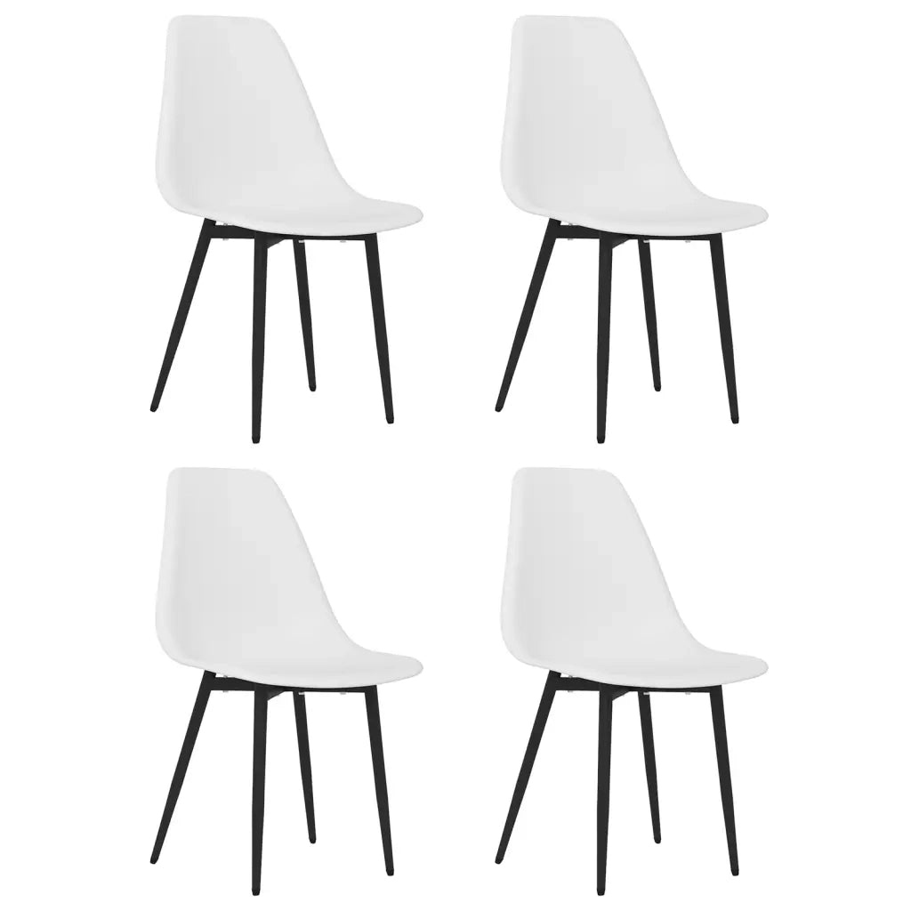 Sedie da Pranzo 4 pz Bianche in PP 338043