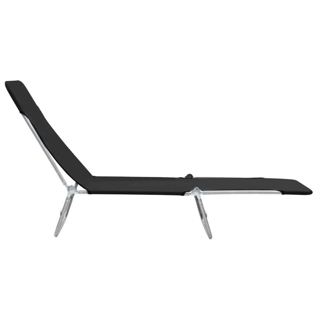 Lettini prendisole pieghevoli 182 cm 2 pezzi acciaio e tessuto nero 02_0011936