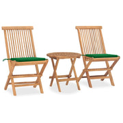 Set da pranzo pieghevole per esterni con cuscini 3 pezzi teak 02_0014724
