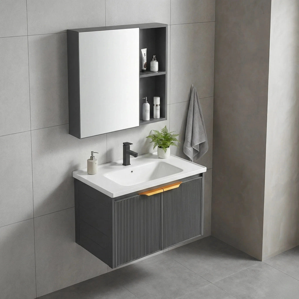 Set Di Mobili Da Bagno Con Lavabo Mario 60cm Grey