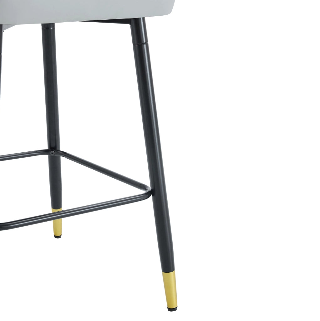 Set di 2 sgabelli alti 100 cm in PU grigio chiaro