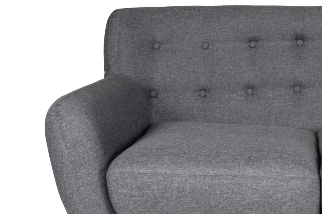 Divano 2 posti in tessuto grigio scuro dallo stile scandinavo - Emily - DI-EM052P