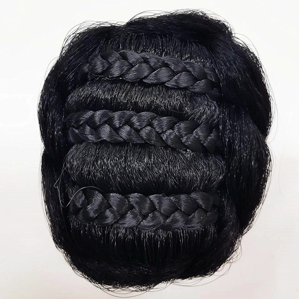 Trade Shop - Chignon Capelli Sintetici Nero K5 Treccia Donna Pettinatura Acconciature -