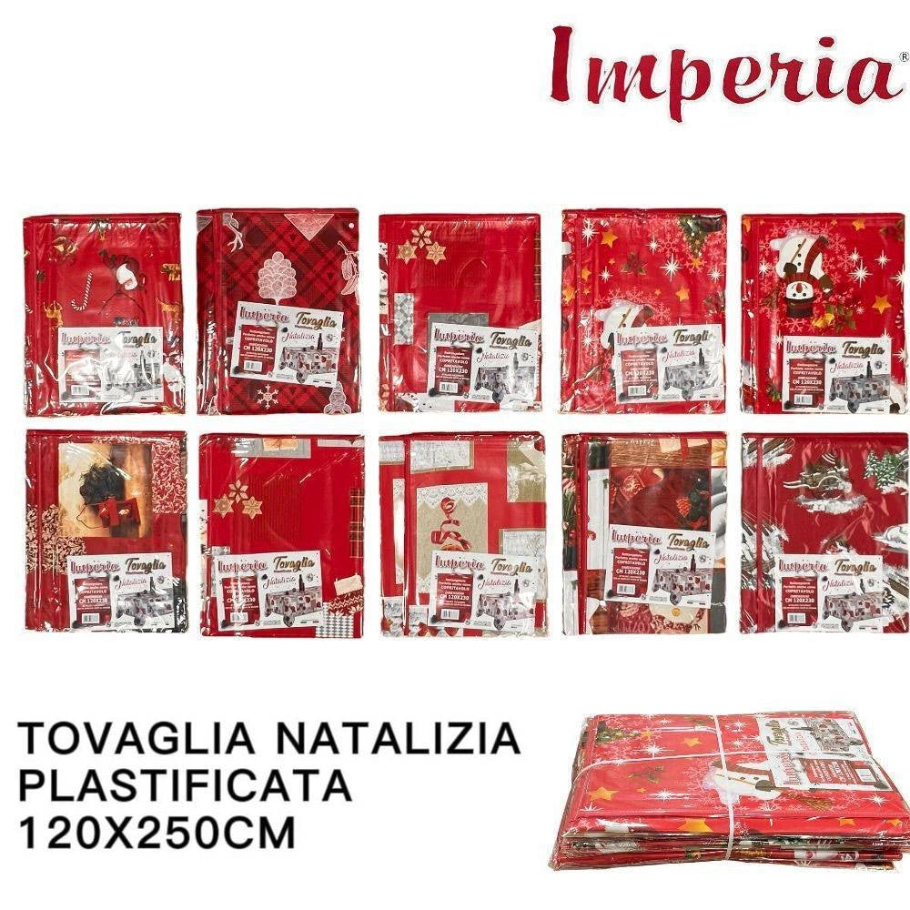 Trade Shop - Tovaglia Copritavolo Natale Plastificata Antimacchia Varie Fantasie Mis. 120X250 -