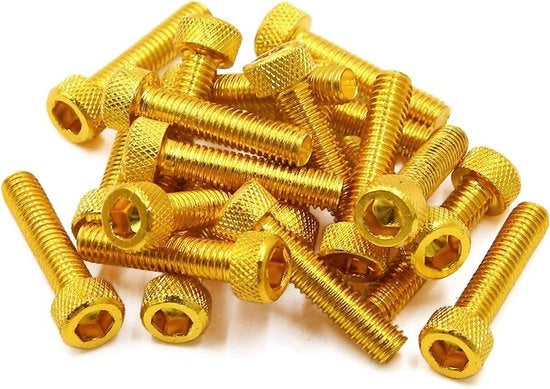 Allestimenti per auto e motocicli - 20 pezzi viti a testa M6 x 25 in acciaio giallo per auto e motocicli