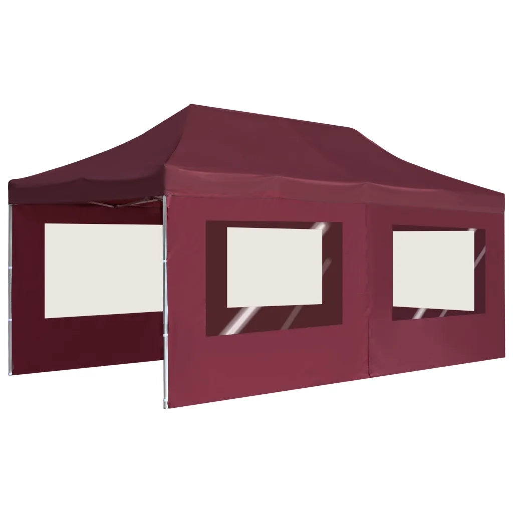 Gazebo Professionale Pieghevole Alluminio con Pareti 6x3m Vino cod mxl 54692