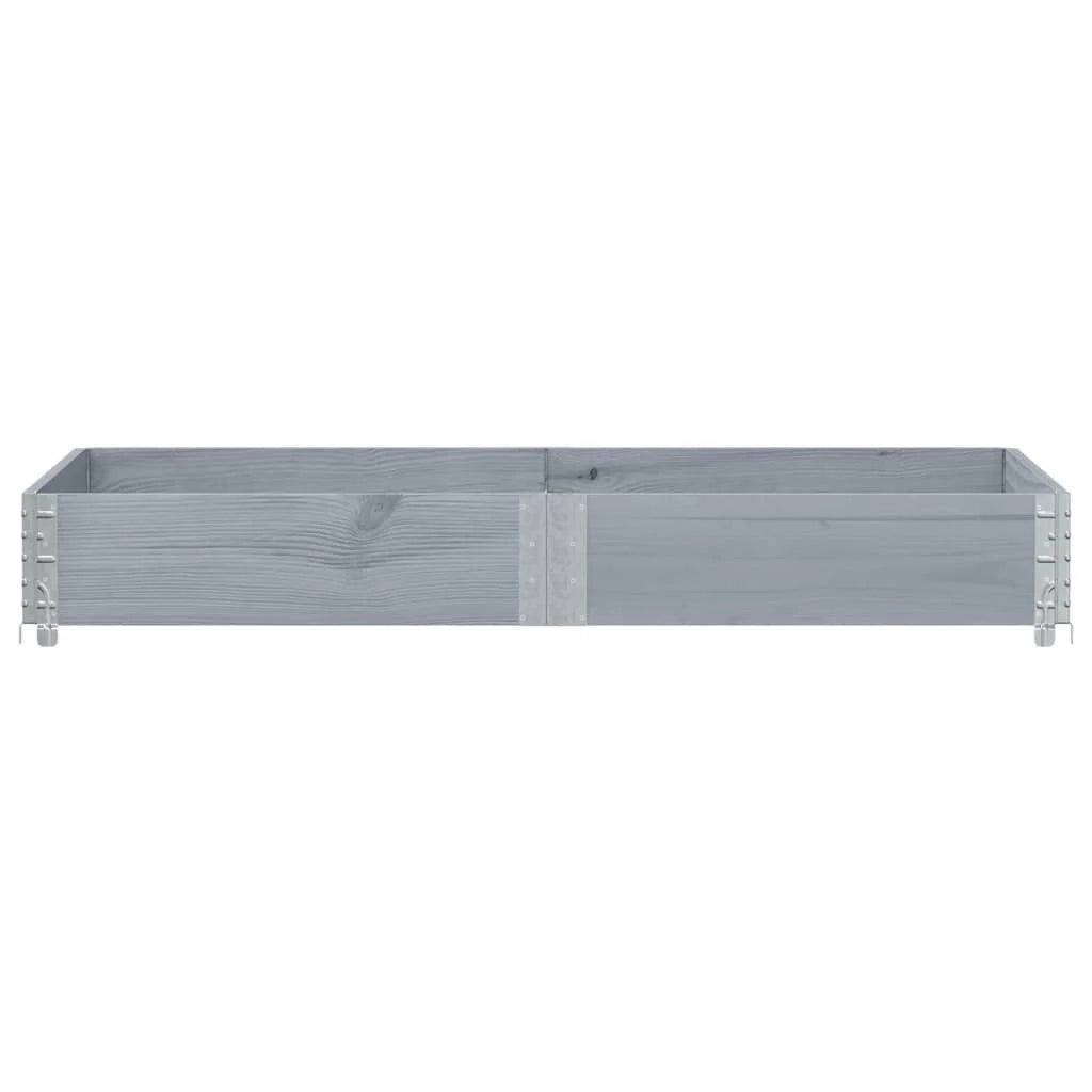 Vassoio per fioriera aiuola rialzata piante fiori terrazza giardino 150 x 50 cm legno massello di pino grigio 02_0037433