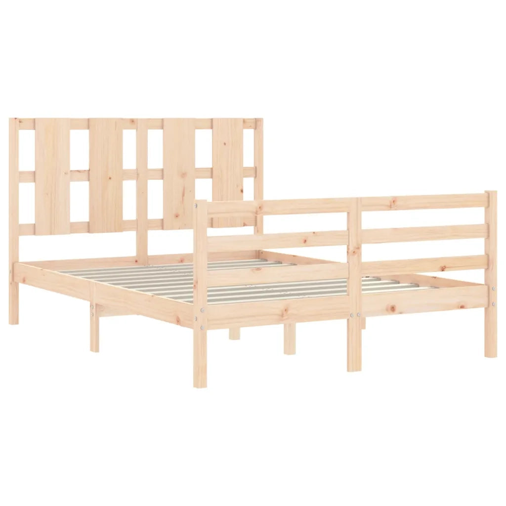 Giroletto con Testiera-Struttura Letto con testiera 140x200 cm in Legno Massello 663124