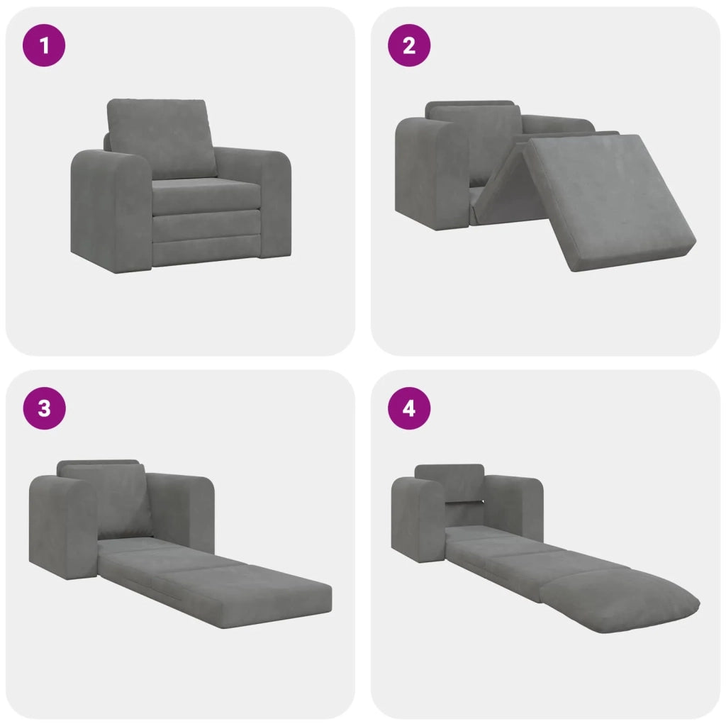 Divano letto | Sof¨¤ letto | Letto singolo Grigio scuro 98 x 71 x 83 cm Velluto