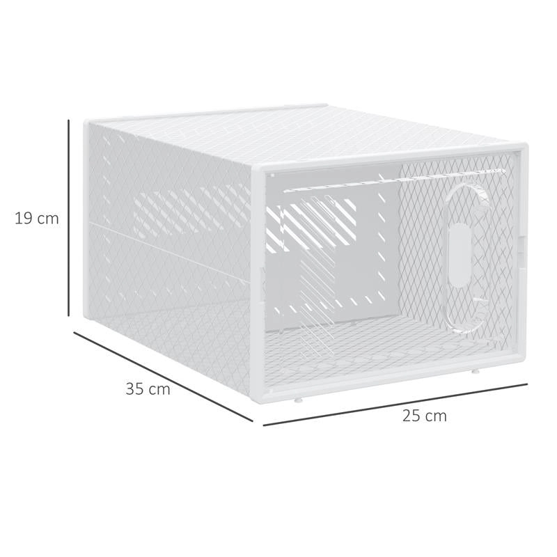 SCARPIERA MODULARE IN PP CON 8 CUBI CONTENITORI E PORTA MAGNETICA, 25X35X19 CM, BIANCO E TRASPARENTE