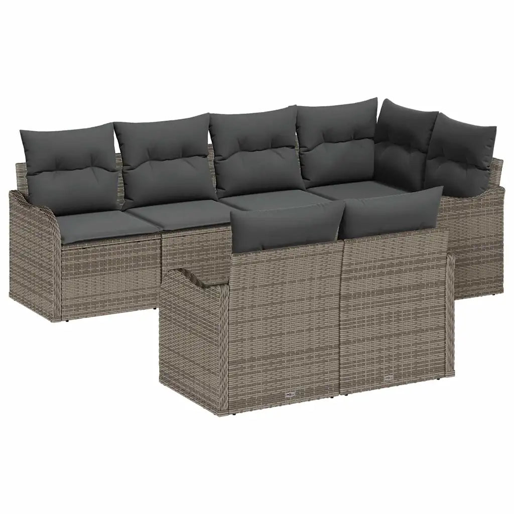 Set Divano da Giardino Grigio polyrattan 3345739