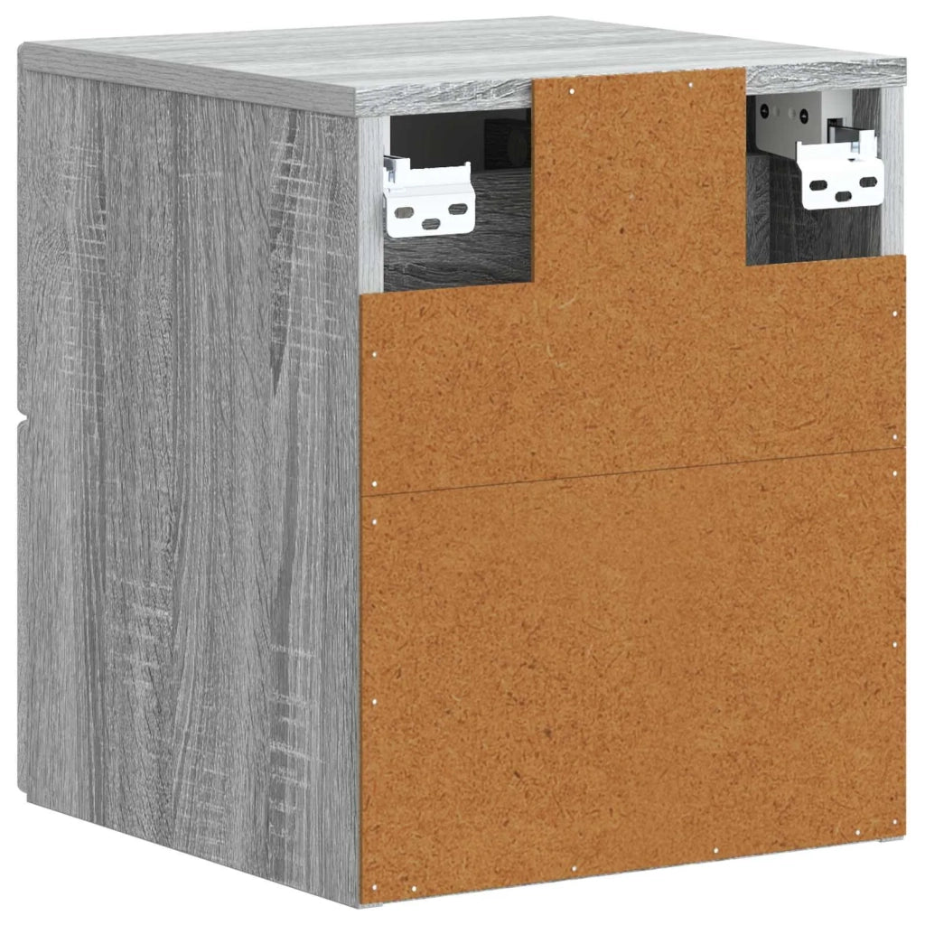 Mobiletto da notte a muro 2 pcs Grigio Sonoma 33 x 34,5 x 40 cm 897968
