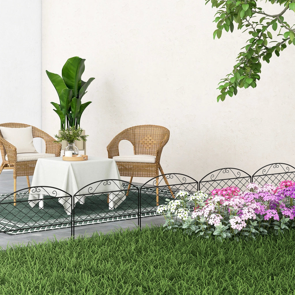 Pannelli decorativi per giardino in metallo ¨C zephmum ¨C 5 pezzi grigio 305x43 cm