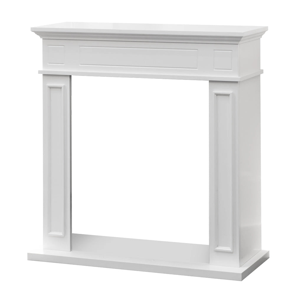 Cornice per Camino 89,5x28x90,5 cm Jefferson Rivestimento in Legno Bianco