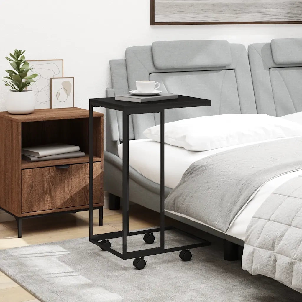 Tavolino con Ruote Nero 40x30x63,5cm in Legno Ingegnerizzato cod mxl 63755