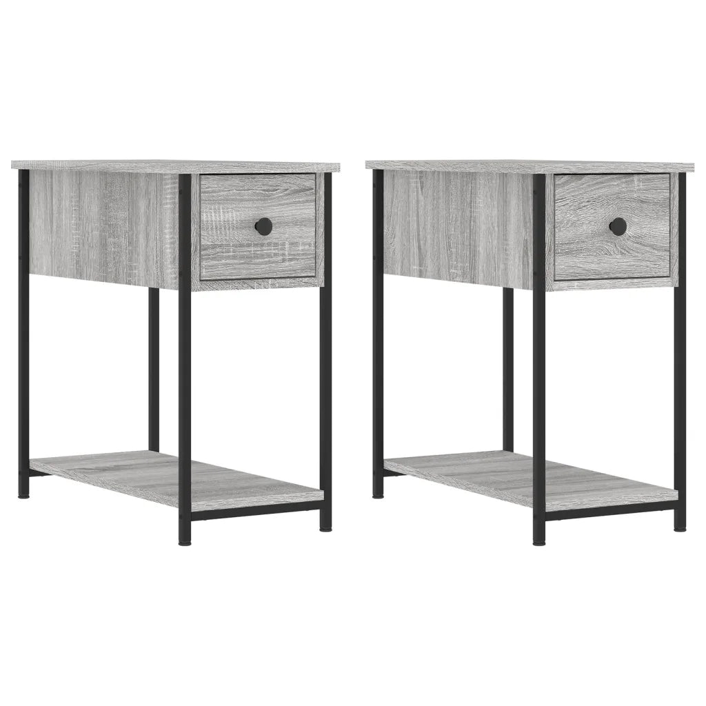 Comodini 2 pz Grigio Sonoma 30x60x60 cm in Legno Multistratocod mxl 126303