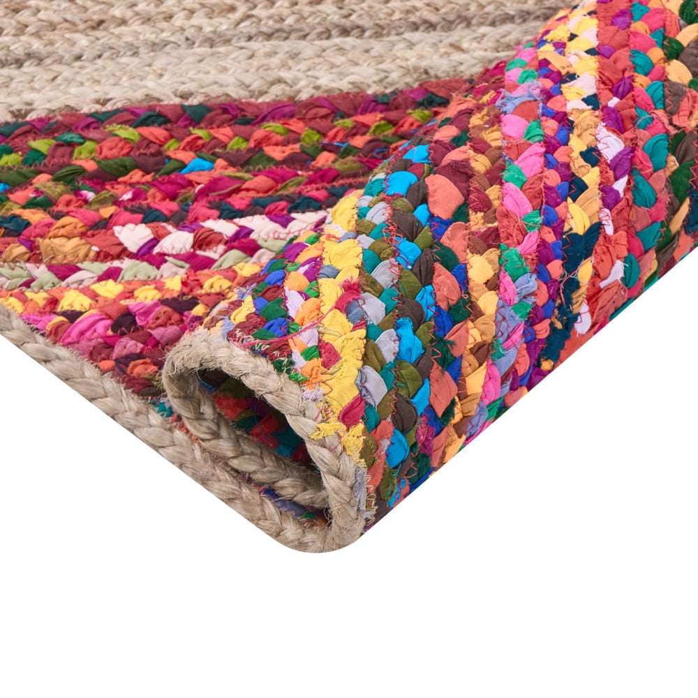 Tappeto multicolore in juta 160 x 230 cm rettangolare con motivo Soggiorno Camera da letto