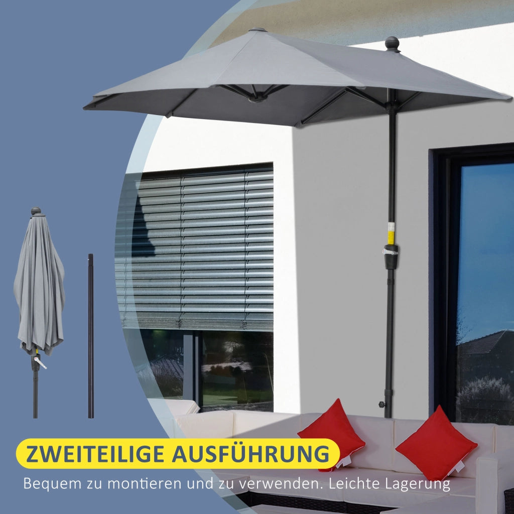 Sonnenschirm Halbrund ¨C zephmum ¨C Grigio Scuro 190x200 cm