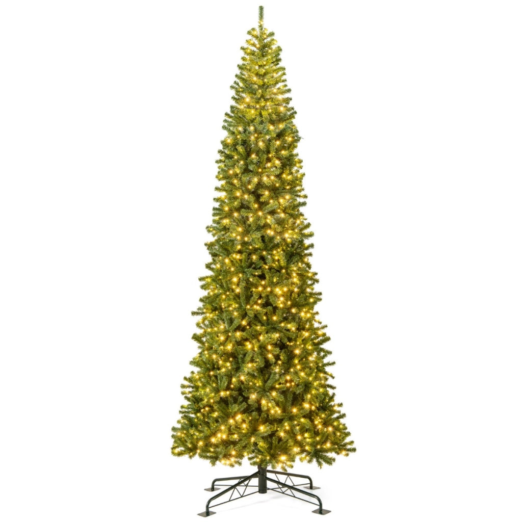 Decorazione natalizia per interni ed esterni con 2536 rami in PVC, Albero di Natale artificiale pre-illuminato-Alberi di Natale