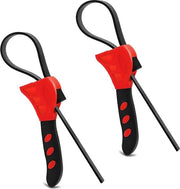 Adattatore di filtro olio con chiave a gomma universale per autoreparazione - Set di 2 chiavi a gomma per la riparazione di tubazioni e impianti - Rosso.