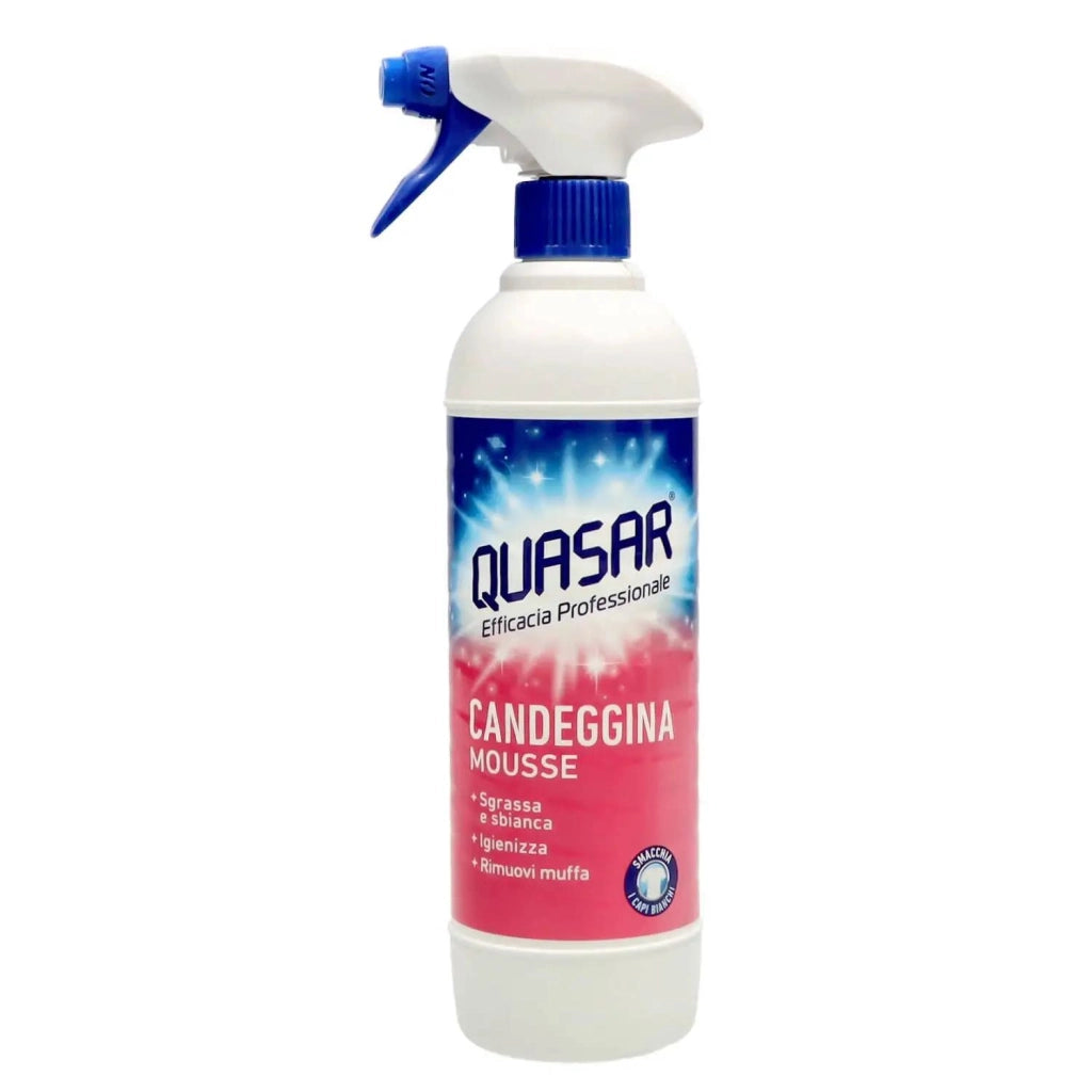 QUASAR SPRAY SGRASSATORE CON CANDEGGINA MOUSSE 580 ML SBIANCA E RIMUOVE MUFFA  OKY