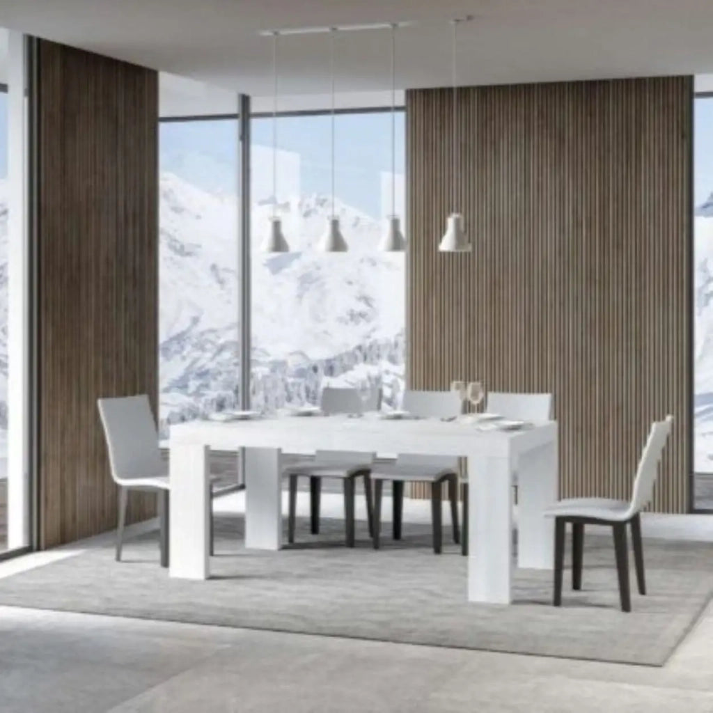Tavolo allungabile 160/264x90 cm Roxell colore bianco frassino