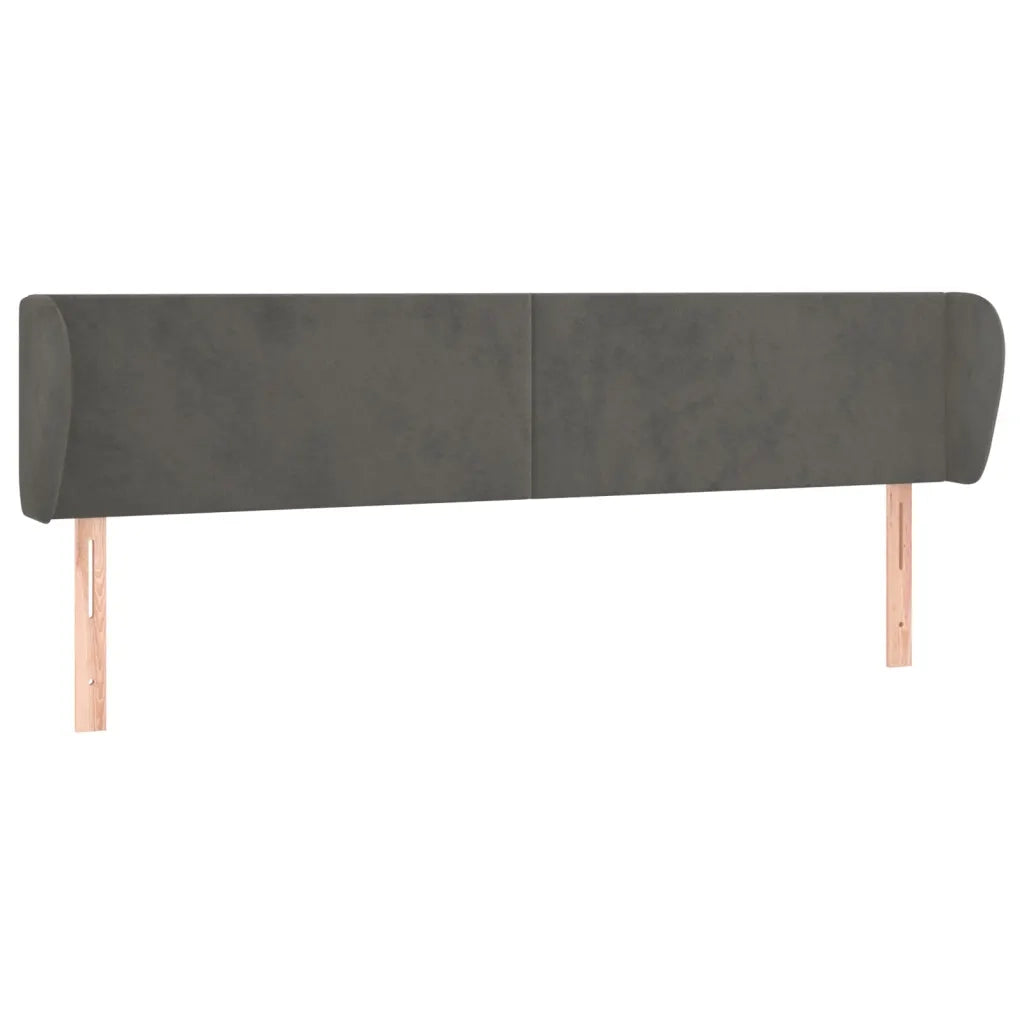 Testiera ad Orecchio Grigio Scuro 183x23x78/88 cm in Velluto 3116925