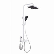 Trade Shop - Set Saliscendi Bagno Colonna Doccia Rubinetto Soffione Doccetta Bidet Bianco 87345 -