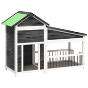 Cuccia per Cani Grigia 143x60,5x109cm in Legno Massello di Pino CFW6895672