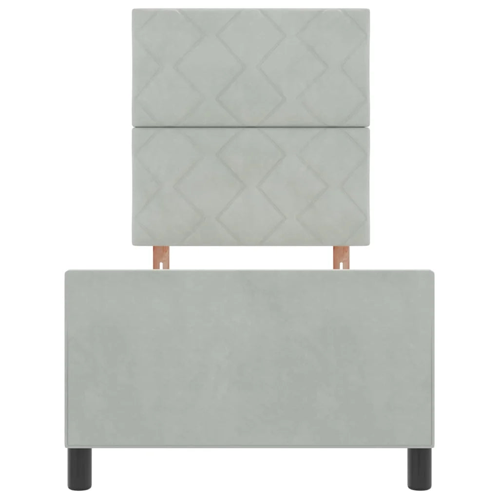 Letto a molle con testiera Grigio chiaro 80 x 200 cm Velluto 3344969