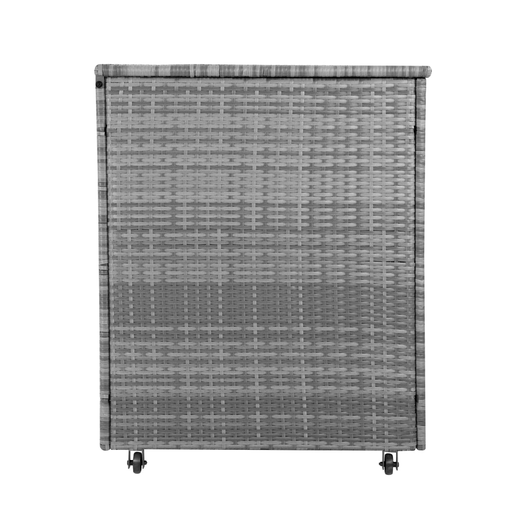 Box Contenitore Rattan Giardino 996L Grigio Baule Grande con Rivestimento