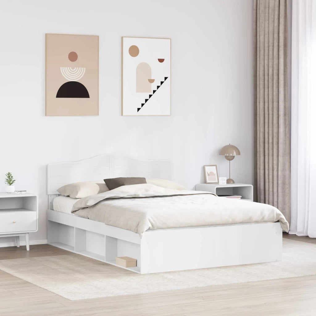 Struttura del letto Bianco 140 x 200 cm Pino massello