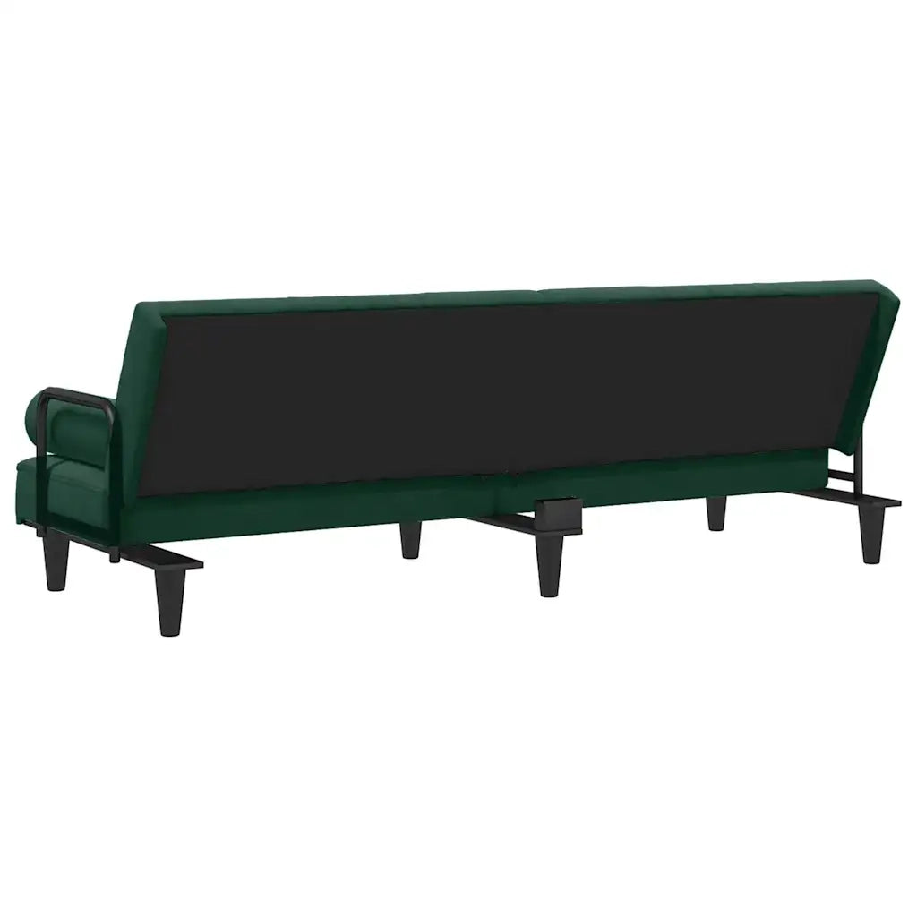 Divano letto | Sof¨¤ letto | Letto singolo con Braccioli Verde Scuro in Velluto
