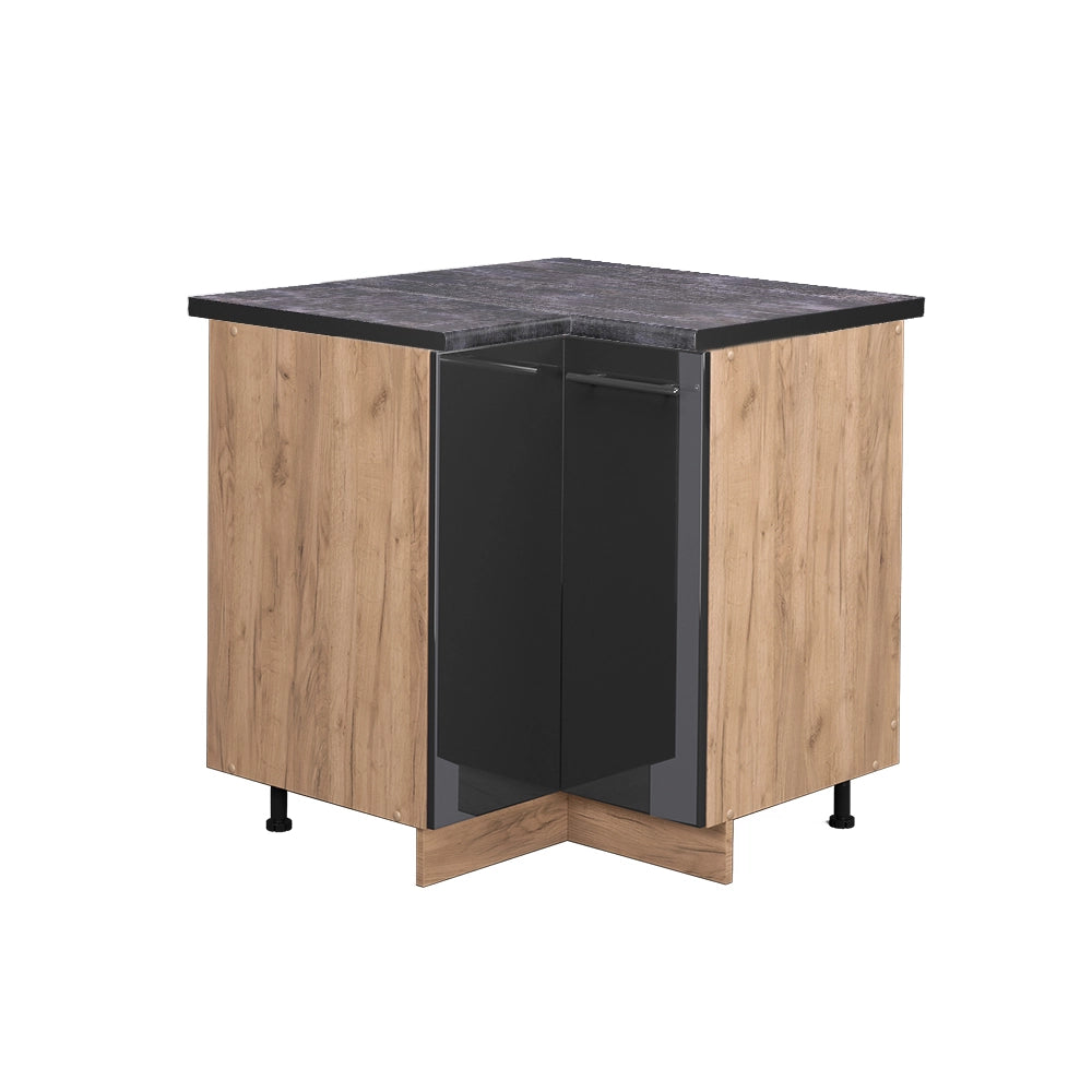 Mobile ad angolo cucina Fame-Line Antracite lucido/Rovere dorato 80.5 cm, PL Antracite Vicco