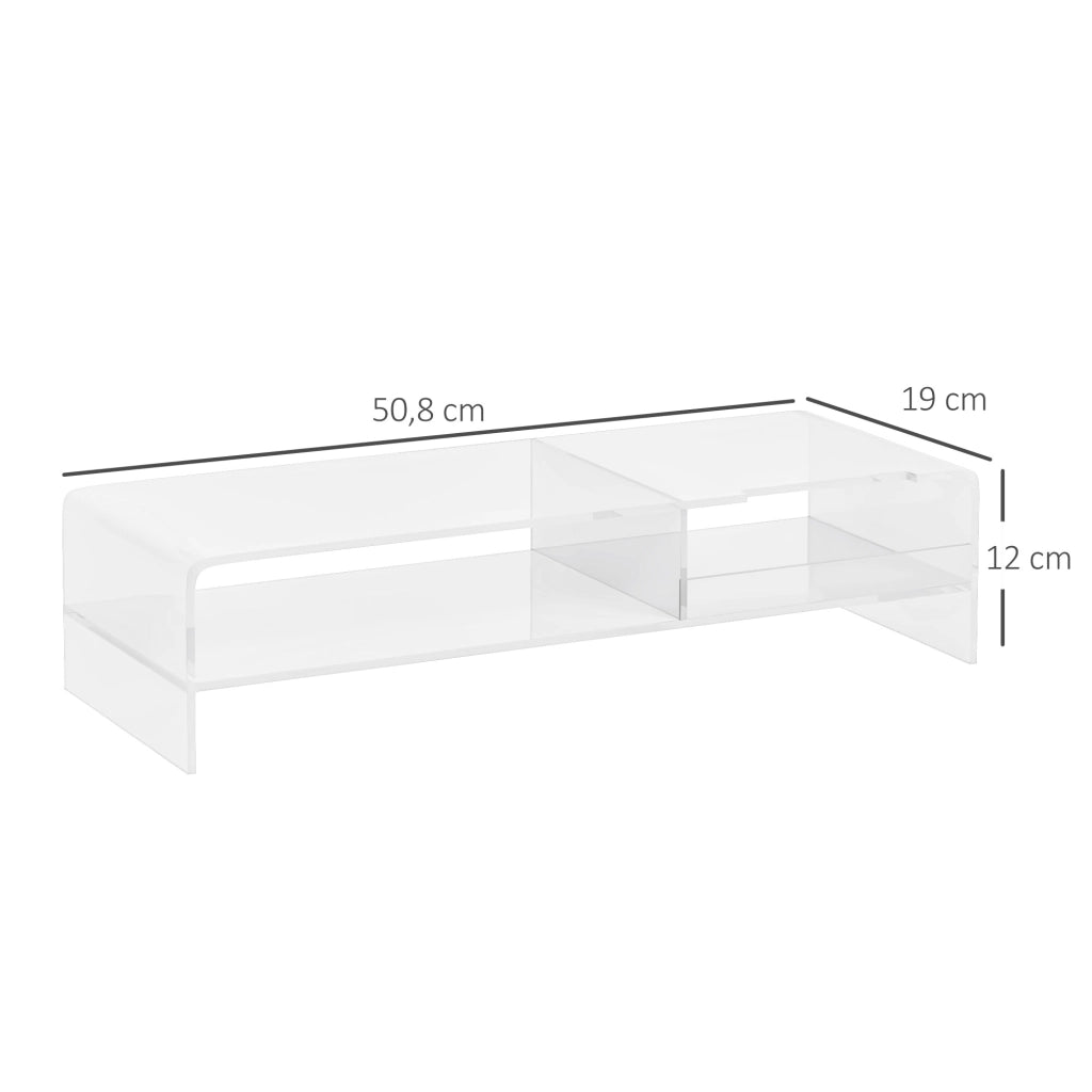 Supporto Monitor con Ripiano Tastiera ¨C Xylo ¨C Acrilico Trasparente 50x19x12cm