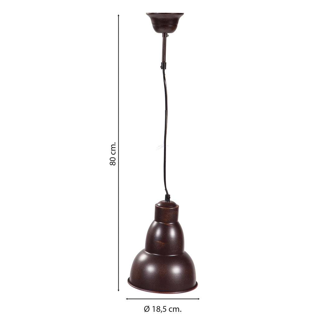 Plafoniera in metallo marrone 18,5x18,5x80h