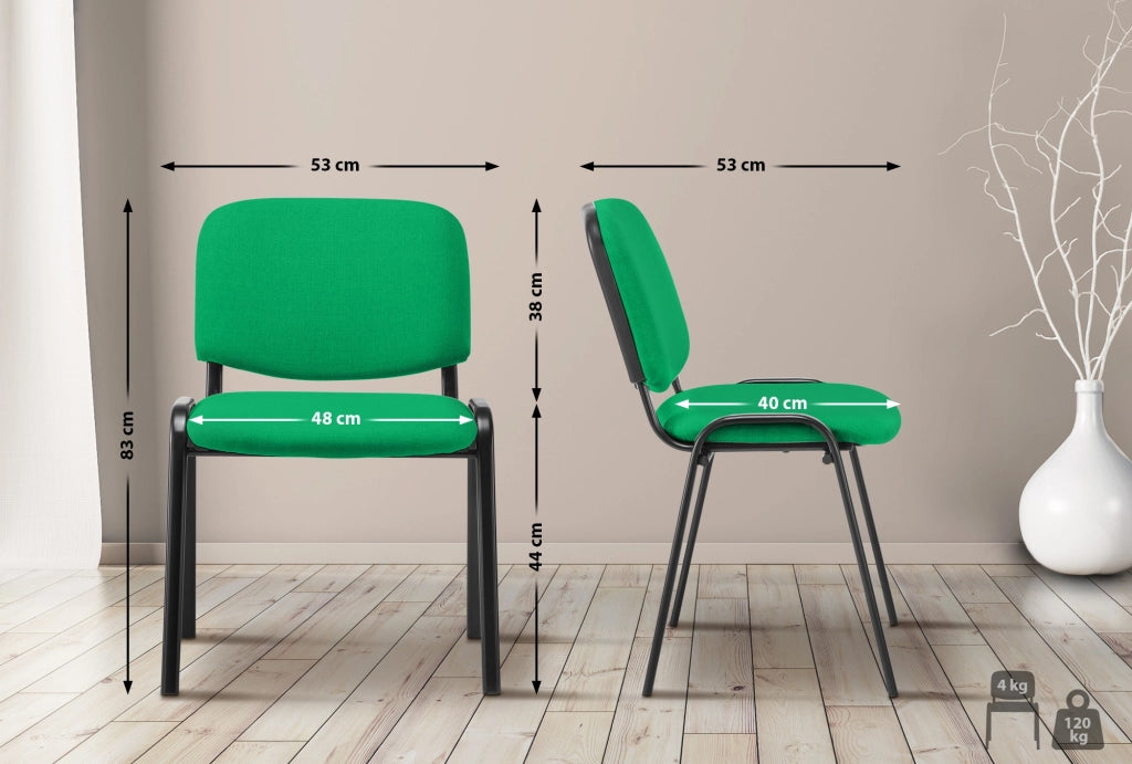 Sedia Ken in stoffa verde