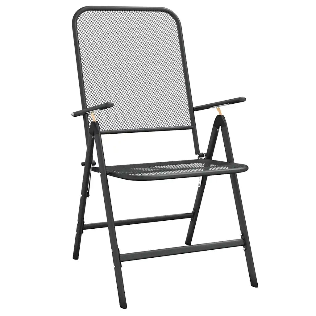 Set da Pranzo per Giardino 5pz | Set Salotto da Giardino Rete Metallica Espansa Antracite