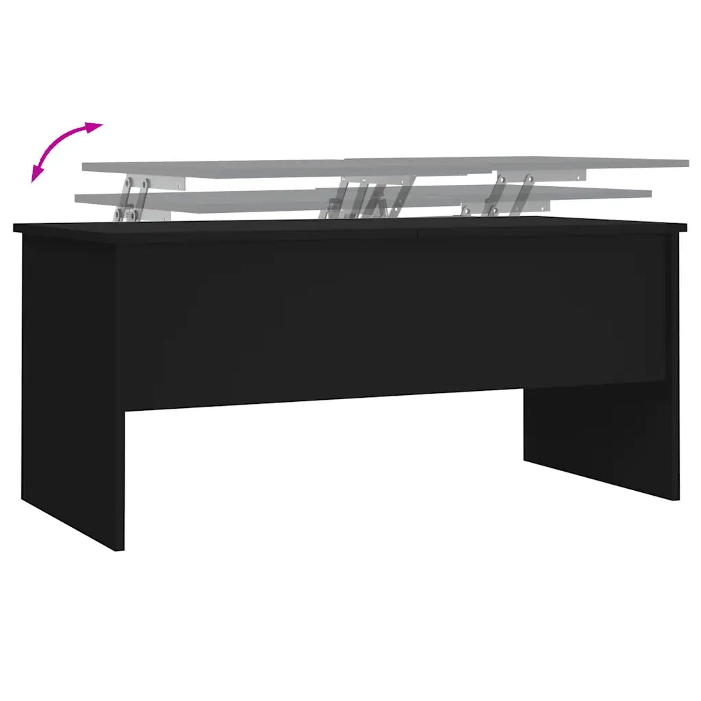 Tavolino da Salotto-Tavolino da soggiorno-Tavolo Nero 102x50,5x46,5 cm in Legno Multistrato